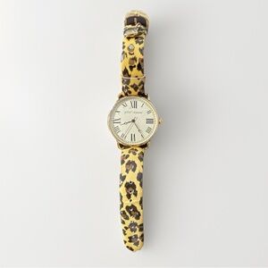 Betsey Johnson Leopard Print Women's Watch Gold Tone
